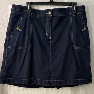 Karen Scott Dark Blue Cotton Skirt
